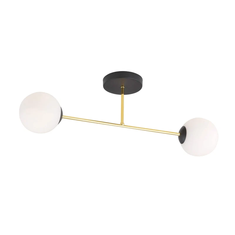 Plafonnier Verre Et Laiton