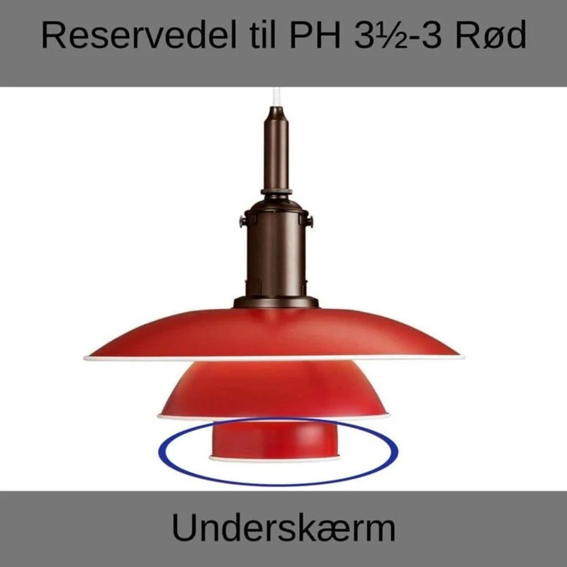 PH 3½-3 - Reservedele Underskærm - Rød