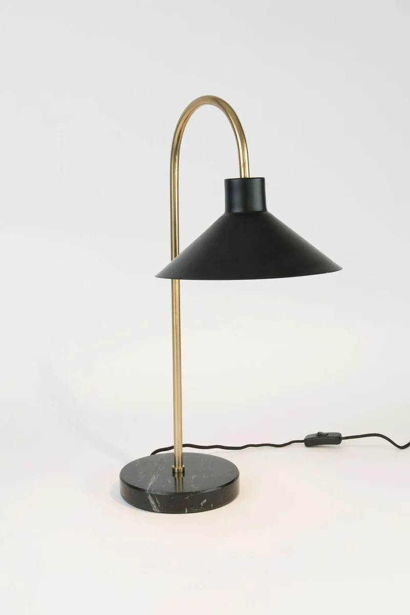 Tischlampe Oktavia Marmor Marmorfuß mit Schirm