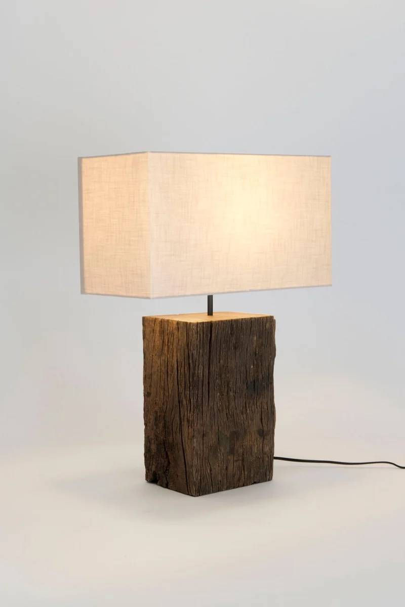 Tischlampe Montecristo Akazienholz mit Schirm Rechteckig