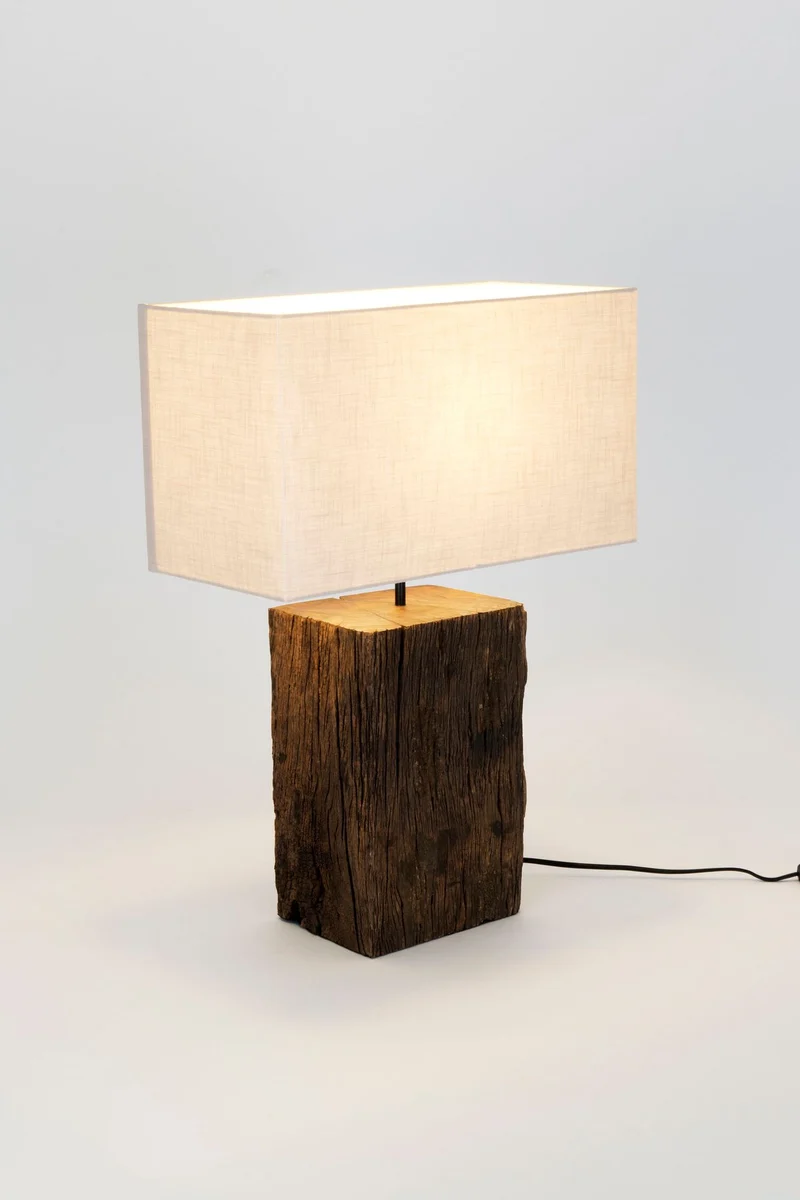 Tischlampe Montecristo Akazienholz mit Schirm Rechteckig