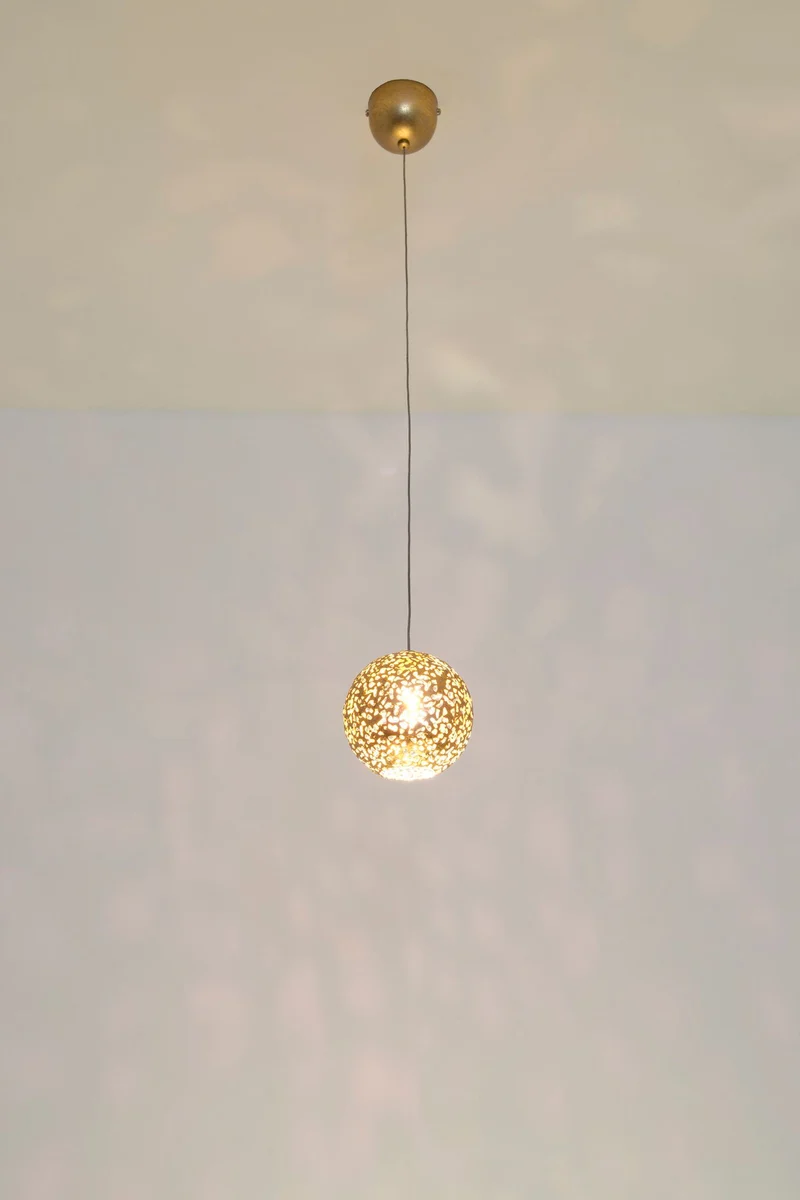 Hängeleuchte Cappuccino Halogen Rund Ø 13cm Gold