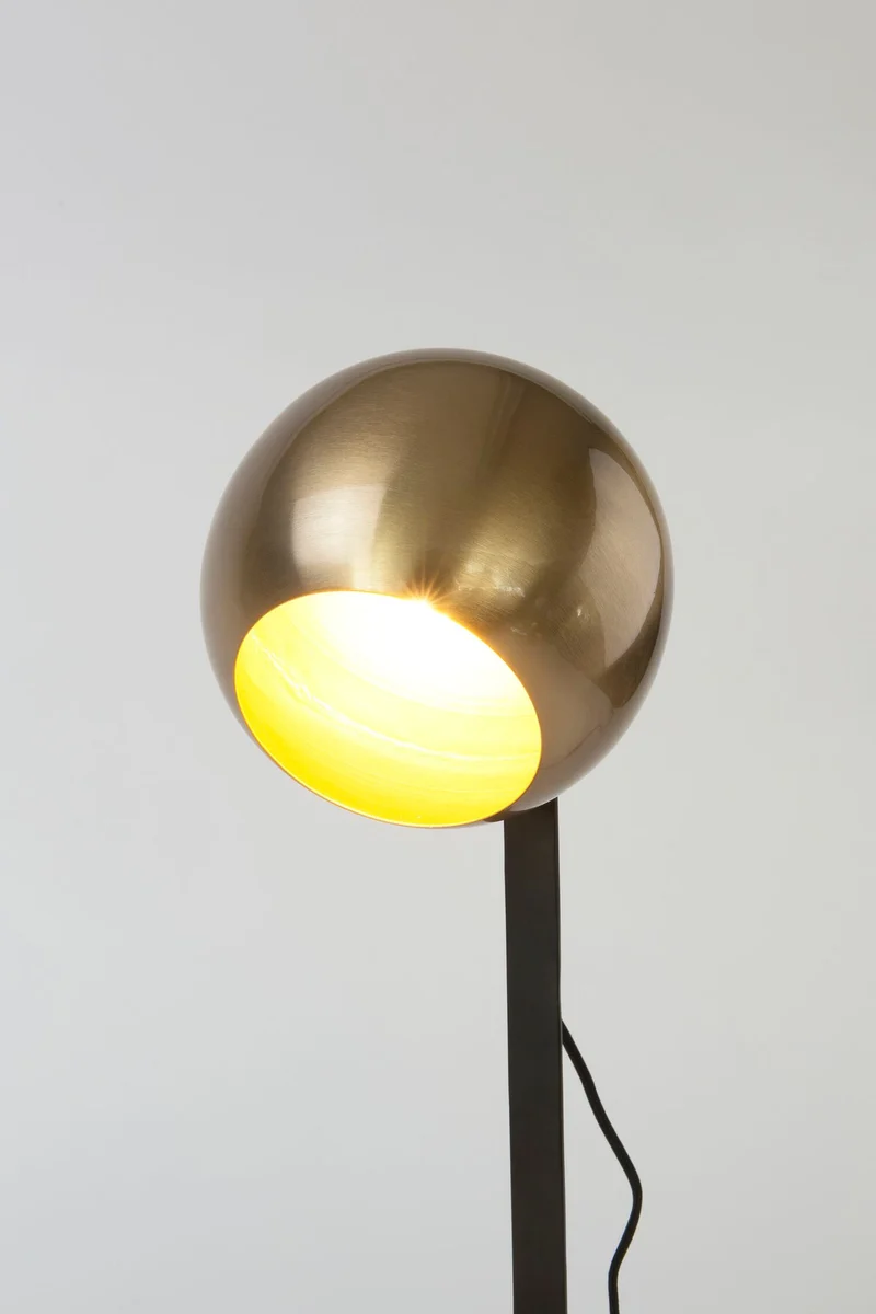 Tischlampe Clarice Messing mit Schirm Rund Ø 20cm Gold