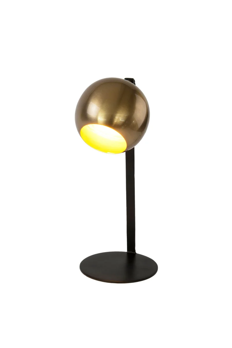 Tischlampe Clarice Messing mit Schirm Rund Ø 20cm Gold