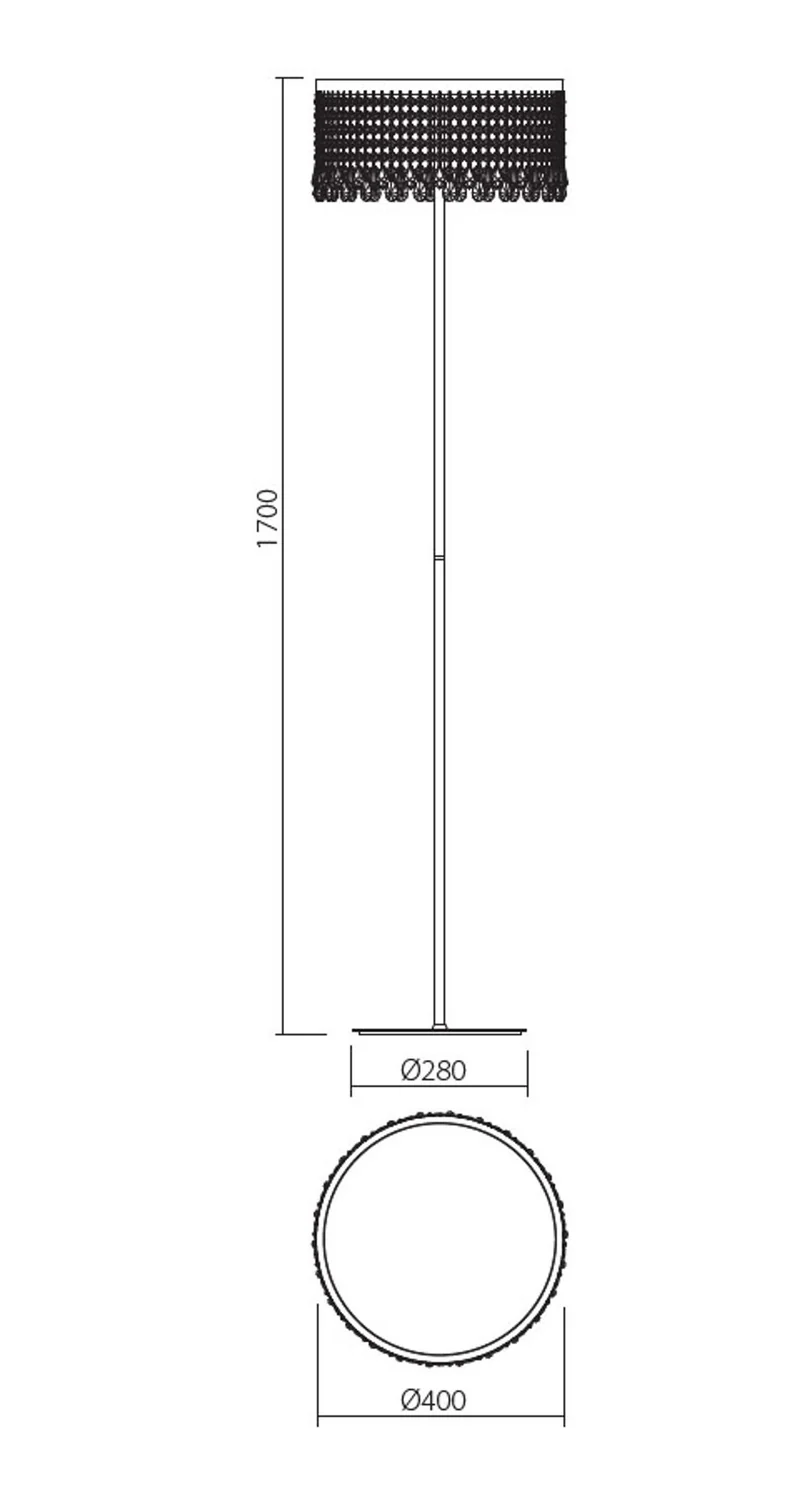 LED-Stehleuchte Vanesia Goldfarben Dimmbar