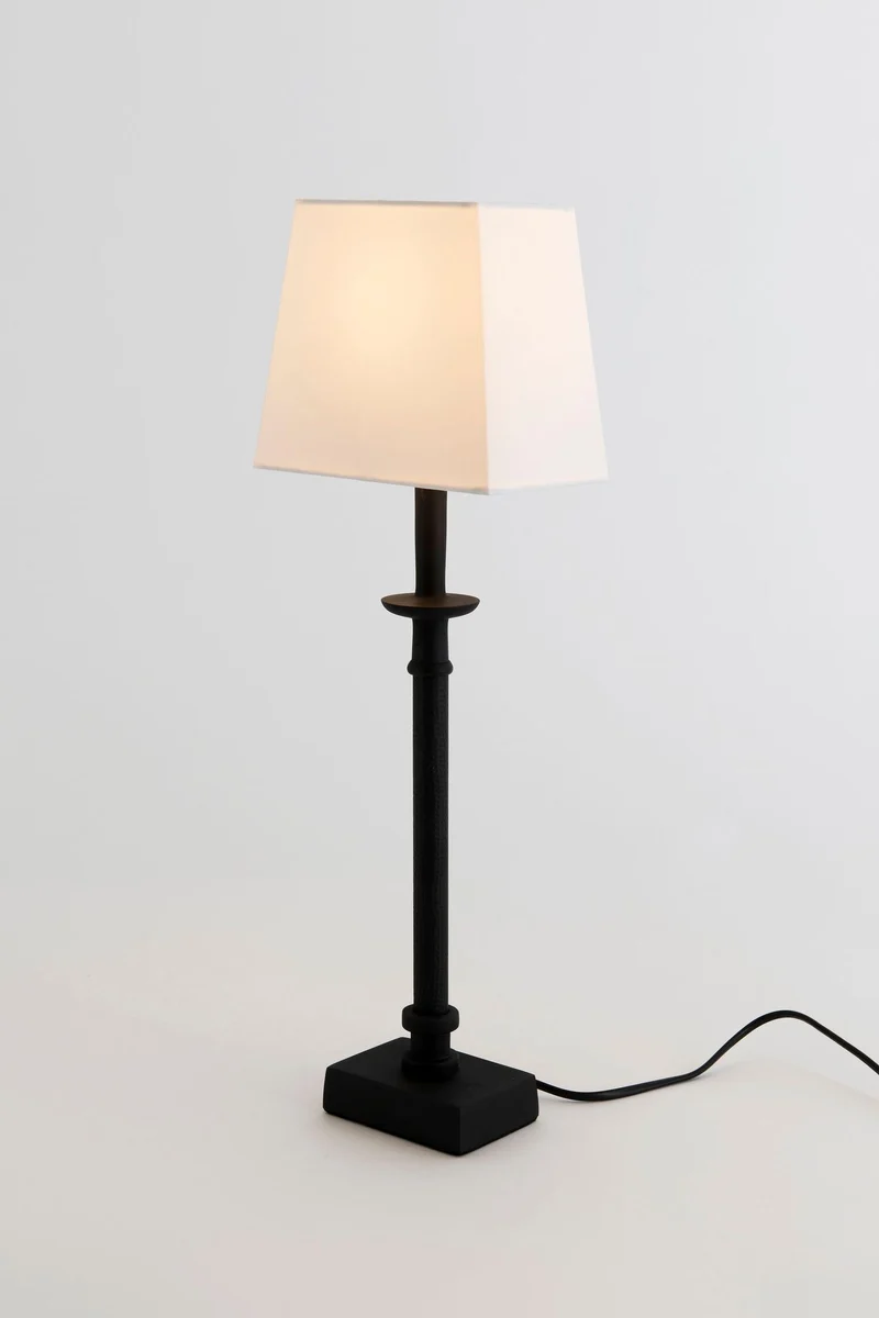 Tischlampe Palmaria Seidenstruktur mit Schirm Rechteckig