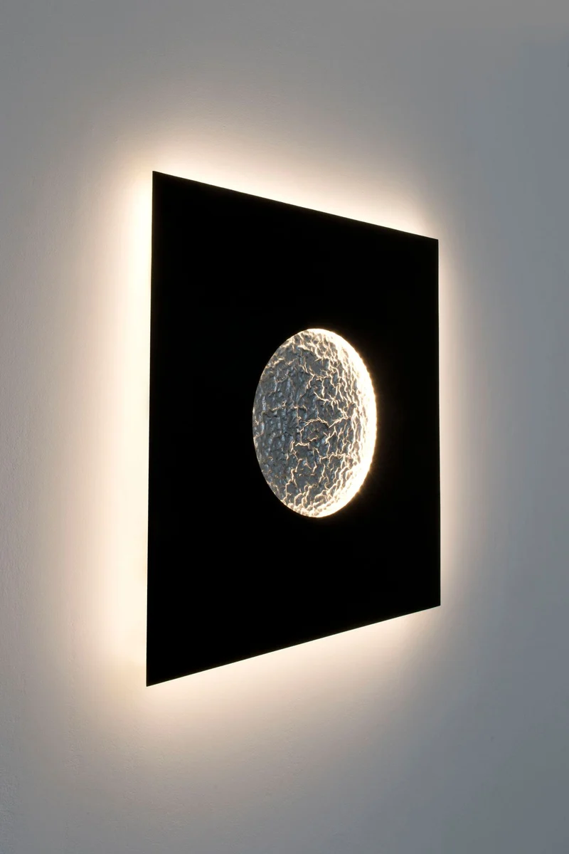 LED-Wandleuchte Luna Quadrat Gross dimmbar gehämmert