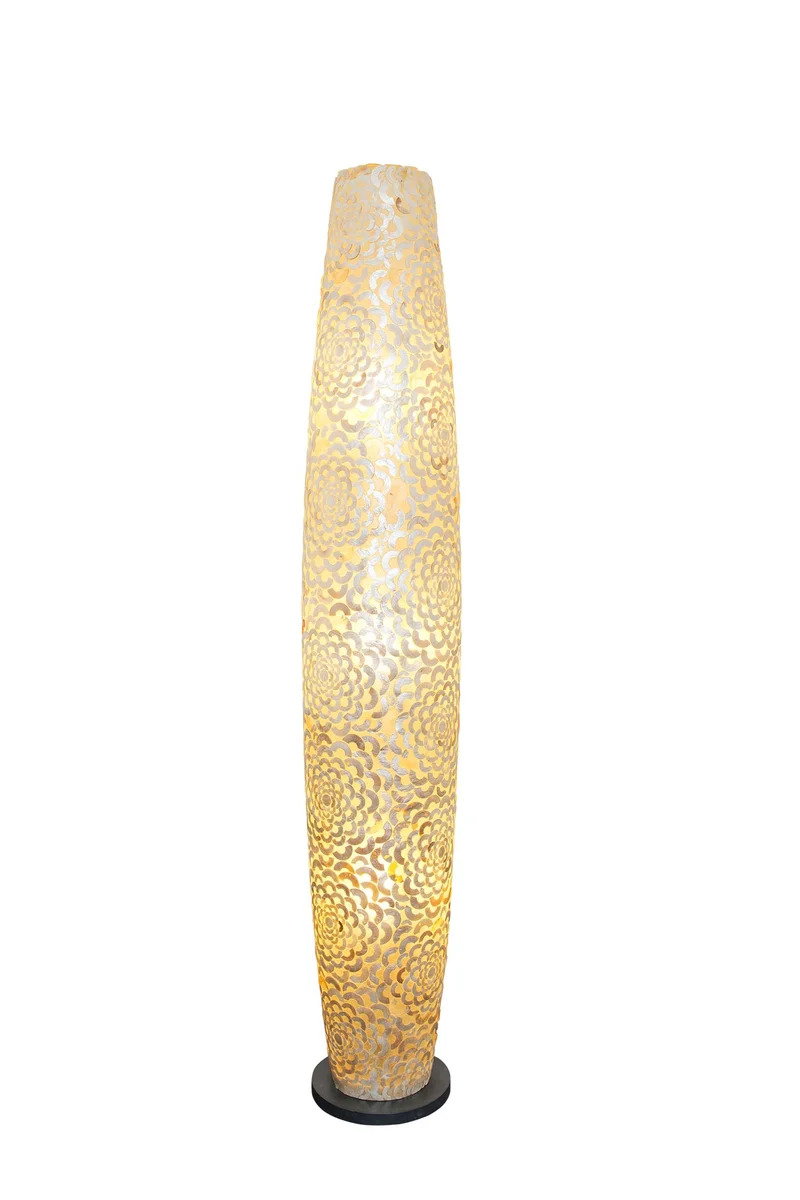 Stehlampe Visione 3-flammig Fiberglas Rund 155 cm Natur