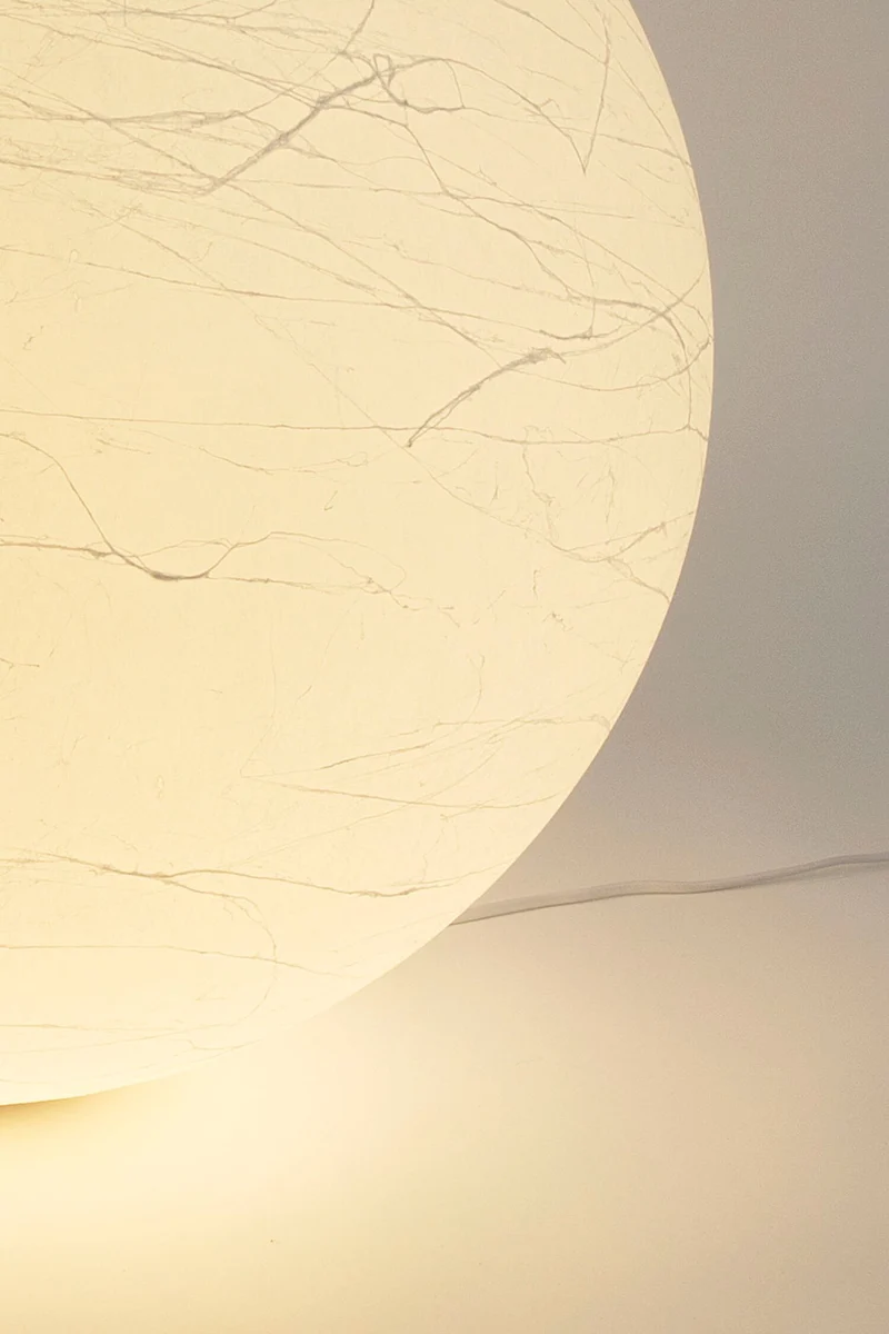 Tischlampe Moon Medium Kunststoff Rund Ø 30cm Weiß