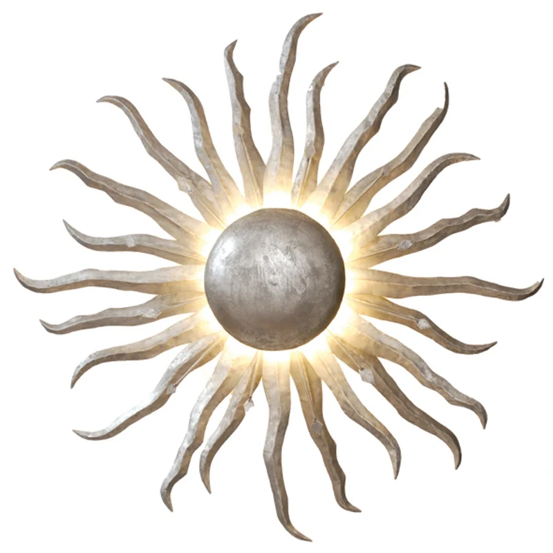 Wandlampe Sonne Gigante 2-flammig Rund Ø 100cm Silber