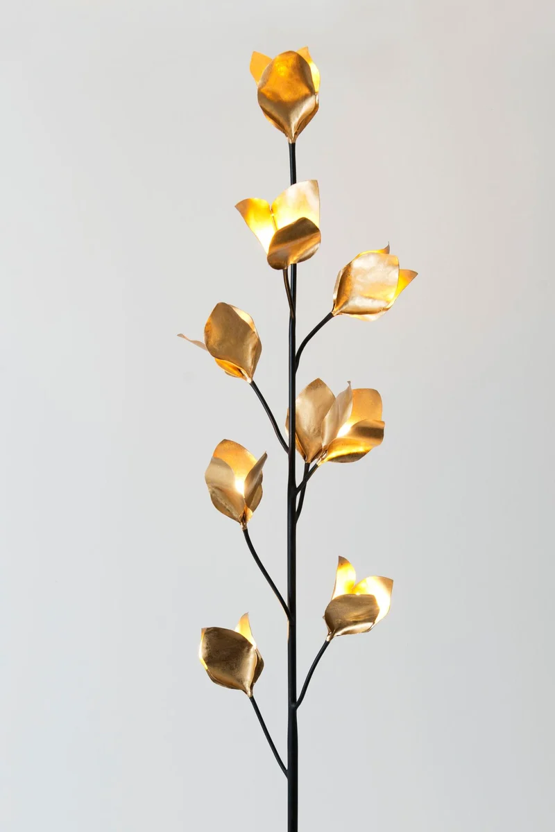 Stehlampe Poesia 9-flammig Rund 180 cm Gold