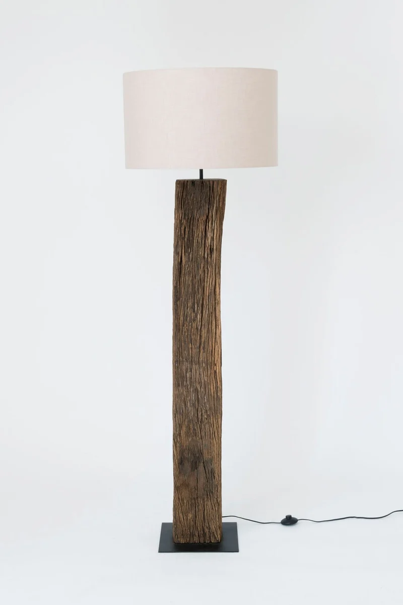Stehlampe Montecristo Akazienholz mit Schirm Rund 177 cm