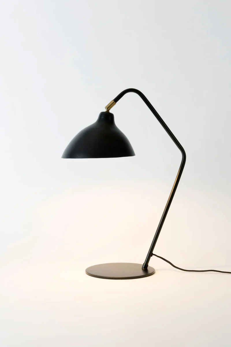 Tischlampe Classico mit Schirm Rund 44x21cm Schwarz