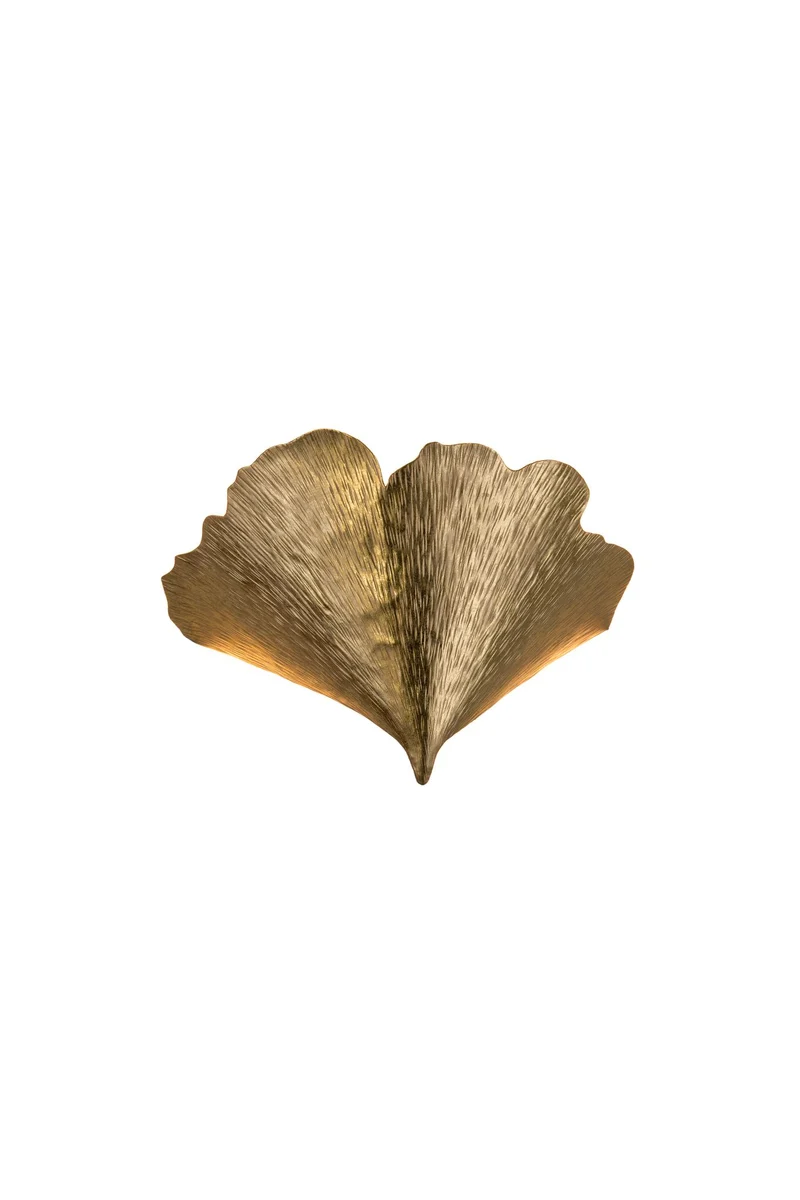 Wandlampe Ginkgo Tre 2-flammig gehämmert 32x10cm Gold