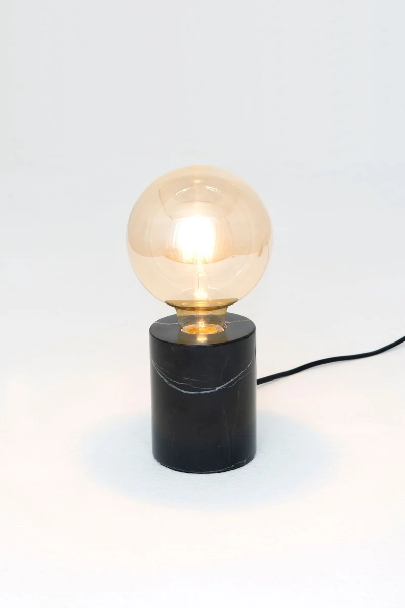 Tischlampe Il Fanale Piccolo Marmor Ø 6,5cm Rund Schwarz