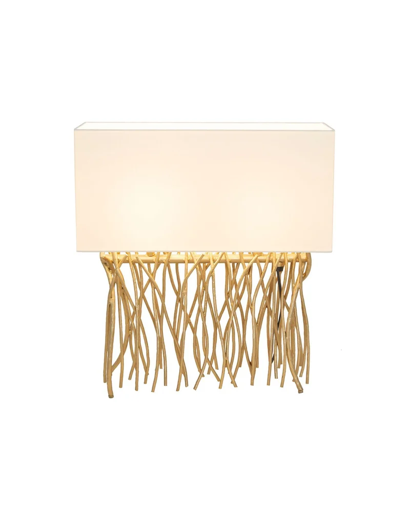 Tischlampe Capri 2-flammig Ecru mit Schirm 50x18cm