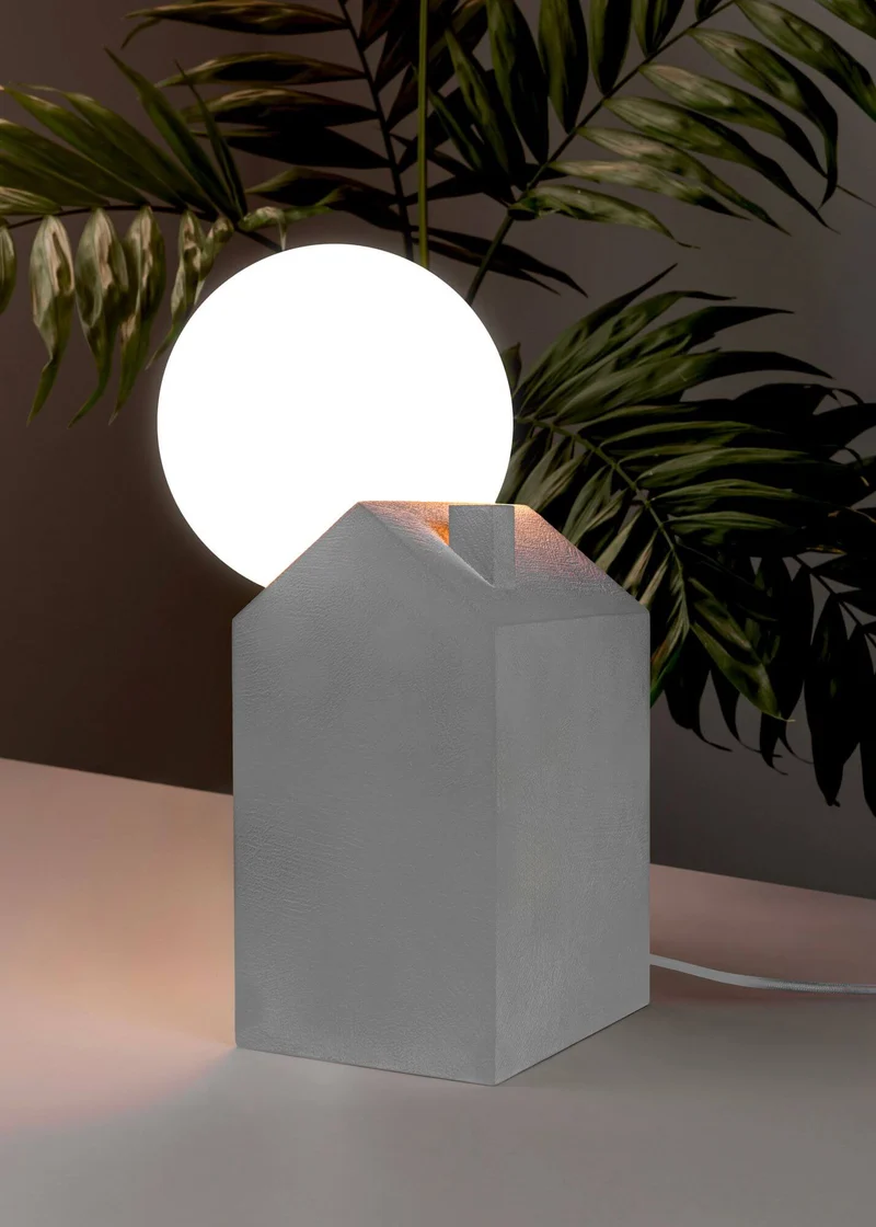 Seletti Dreamlike Tischleuchte Beton Glas Weiß