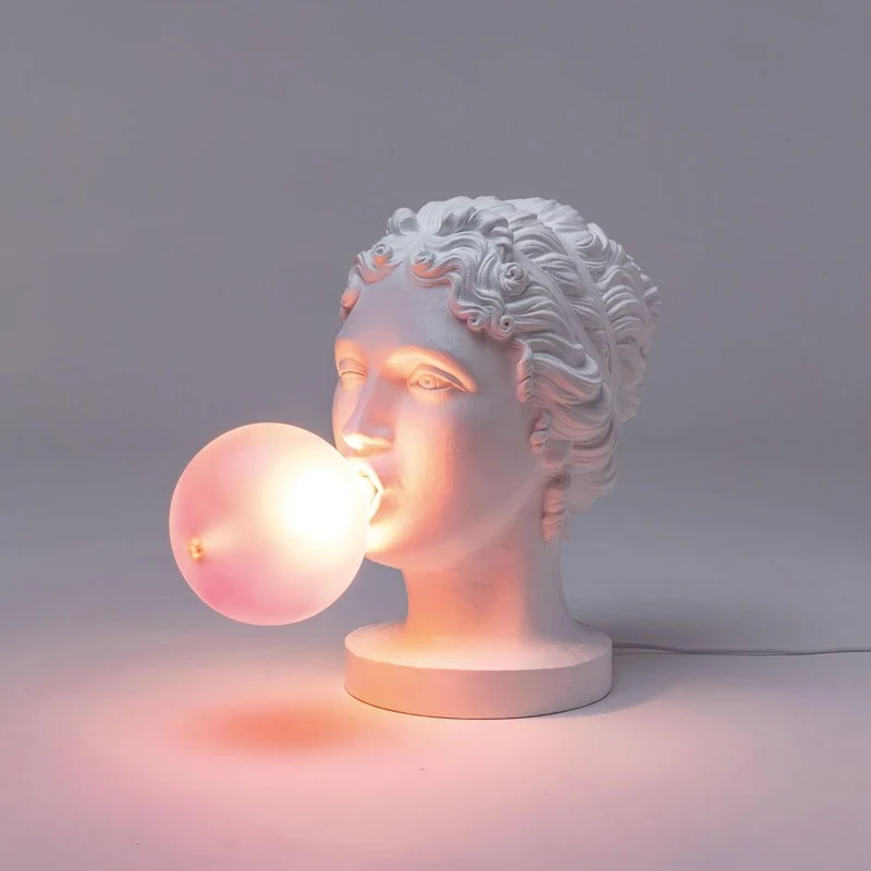 Seletti Grace LED-Tischleuchte Weiß, Pink