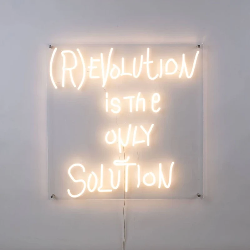 Seletti (R)Evolution is the only Solution LED-Leuchtschild 70x70cm