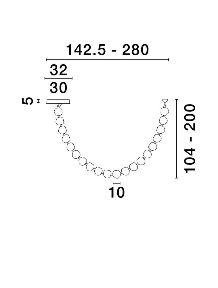 Ifos LED Deckenleuchte 20-flammig 3000K Schwarz, Chrom