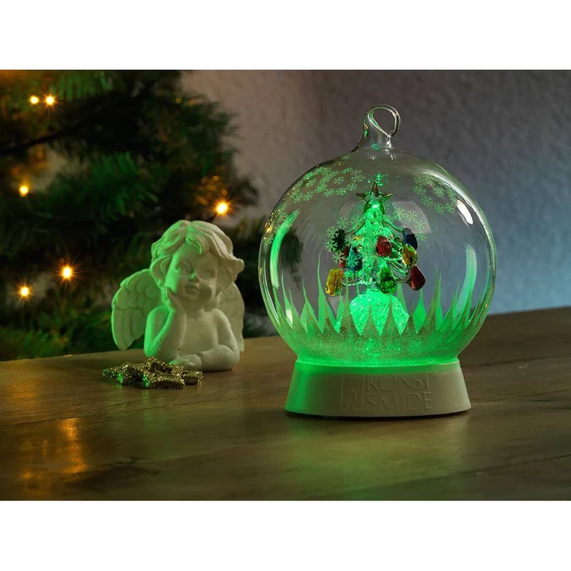 Glaskugel Weihnachtsbaum mit 3 Funktionen Timer RGB-Farbwechsel 1 RGB Diode batteriebetrieben