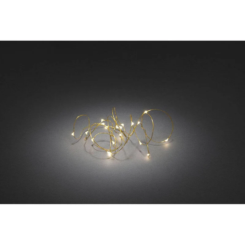 2,4m Micro LED Lichterkette Timer 20 Warmweiße Dioden batteriebetrieben
