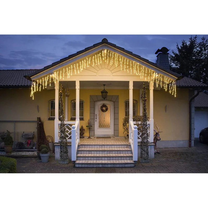 LED Dekoration variabel als Lichterkranz Lichtergirlande weiß 240 Warmweiße Dioden IP44
