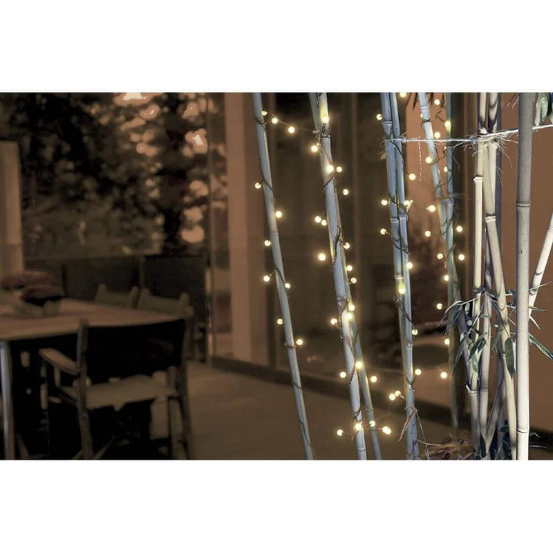 LED Globelichterkette runde Dioden 160 Warmweiße Dioden IP44