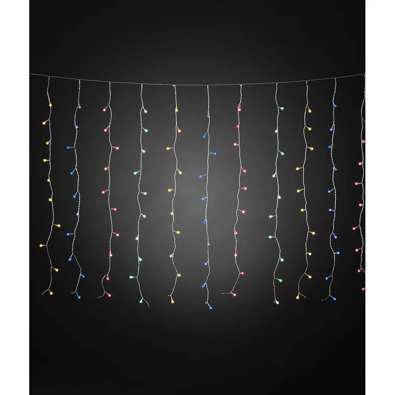 LED Lichtervorhang mit bunten Globes 200 bunte Dioden IP44