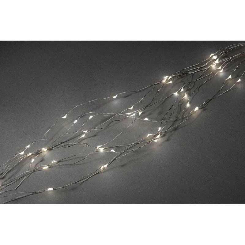 LED Tropfenlametta 10 Stränge mit 20 Dioden 200 Warmweiße Dioden
