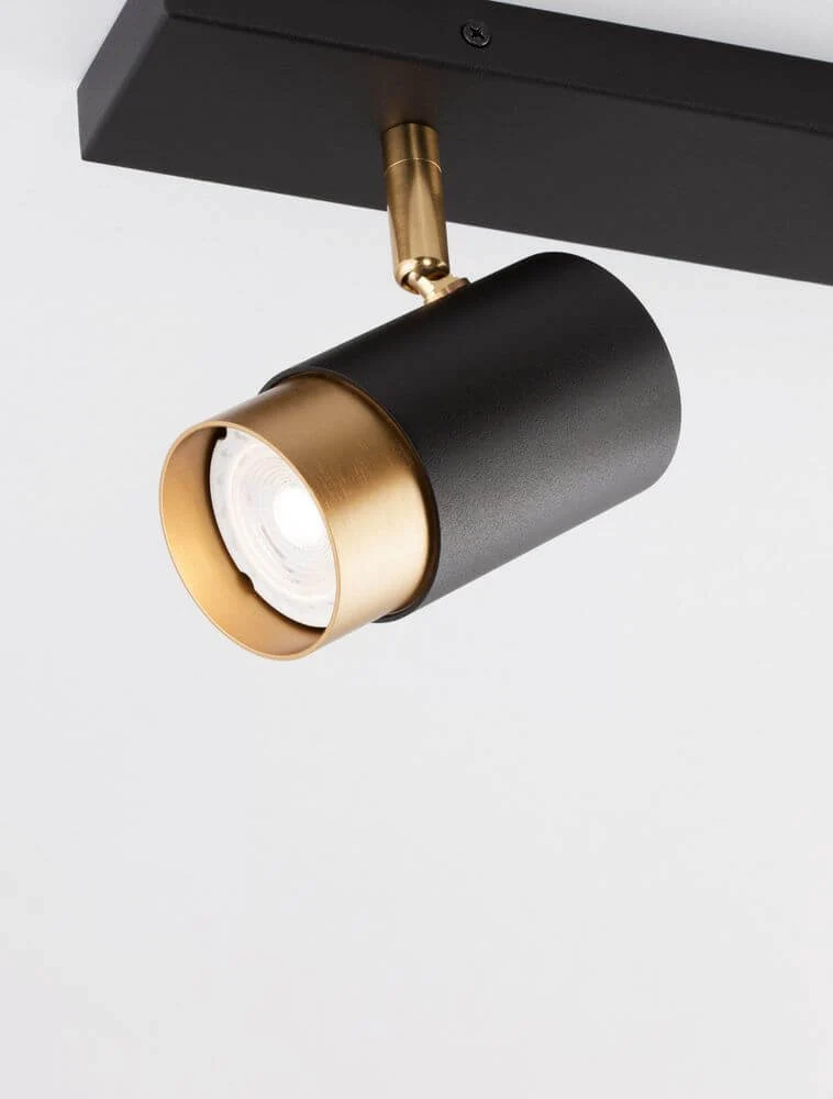 Pogno Deckenleuchte 2-flammig Schwarz, Gold