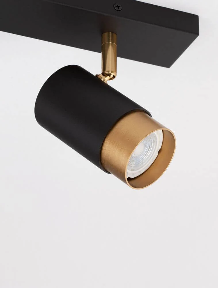 Pogno Deckenleuchte 2-flammig Schwarz, Gold