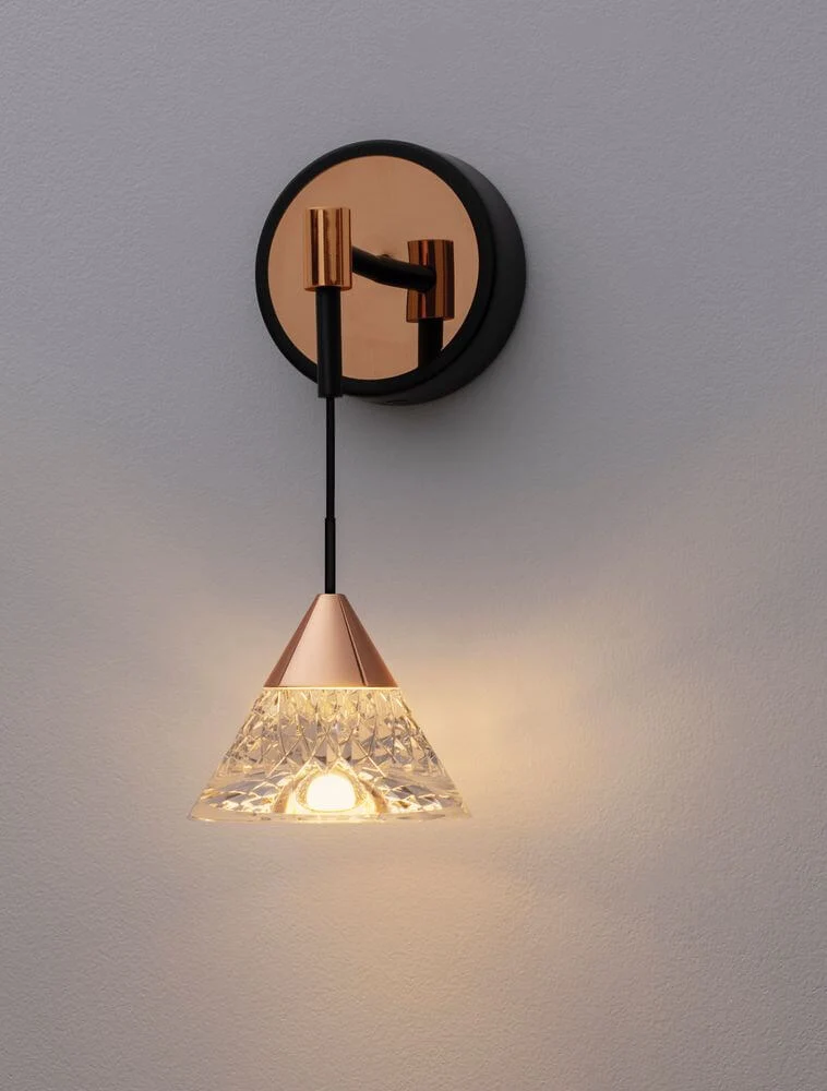 Paluz LED Wandleuchte 3000K Schwarz, Roségold