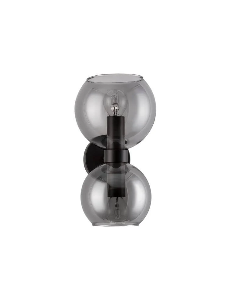 Palmer Wandleuchte Ø 13cm E14 2-flammig Schwarz, Rauch