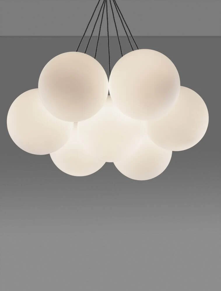 Nuvole LED Pendelleuchte 7-flammig Ø 36cm 3000K Schwarz, Weiß