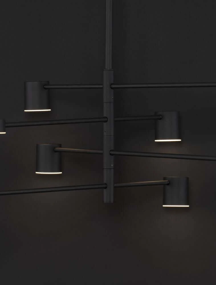 Nordik LED Pendelleuchte 8-flammig Ø 100cm 3000K Schwarz