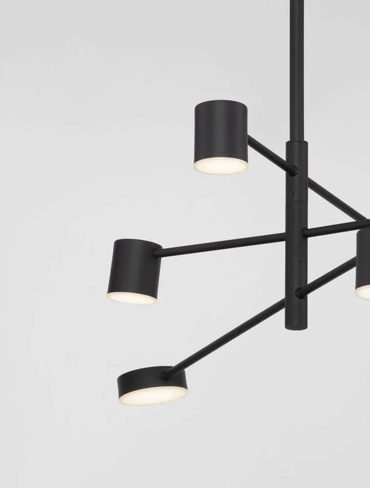 Nordik LED Pendelleuchte 6-flammig Ø 100cm 3000K Schwarz