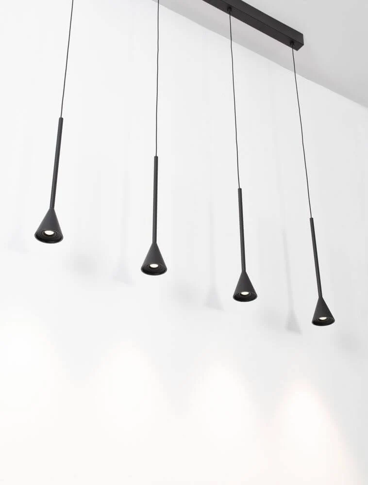 Net LED Pendelleuchte 5-flammig 3000K Schwarz