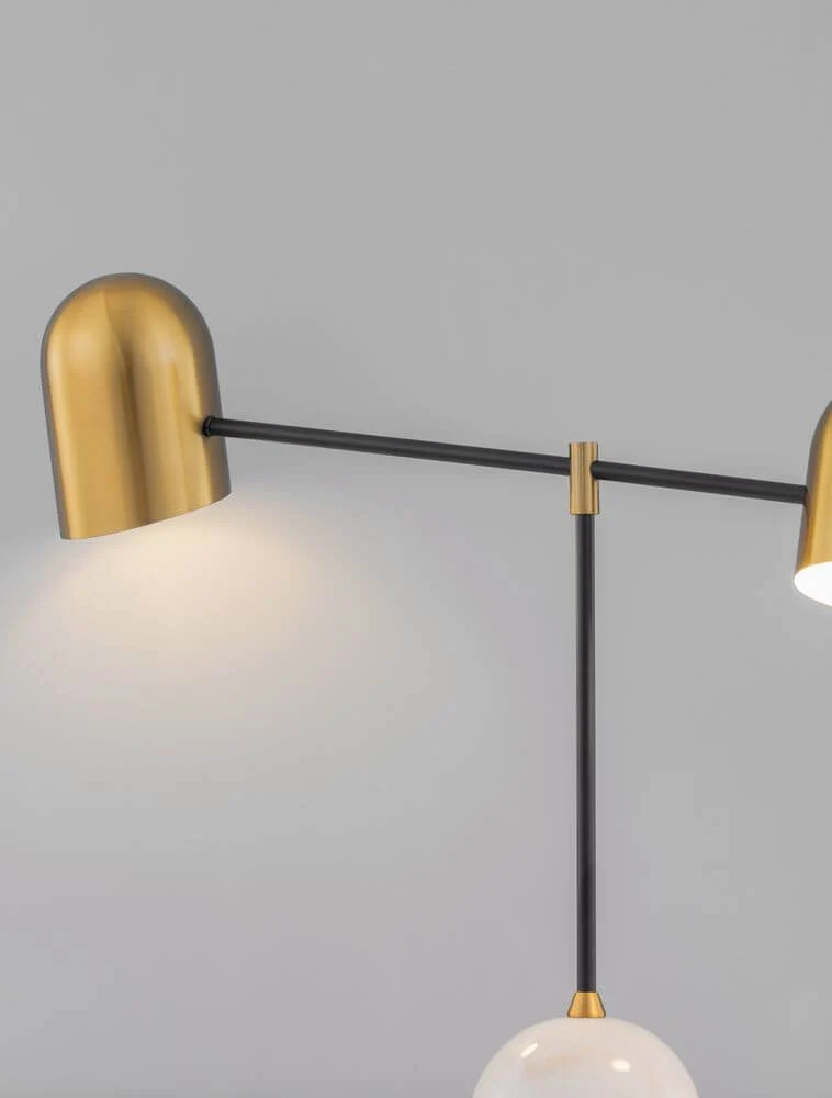 Nela Tischleuchte Weiß, Gold, Schwarz