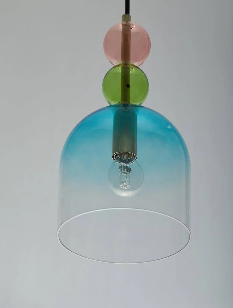 Murano Pendelleuchte Ø 16cm Gold, Mehrfarbig
