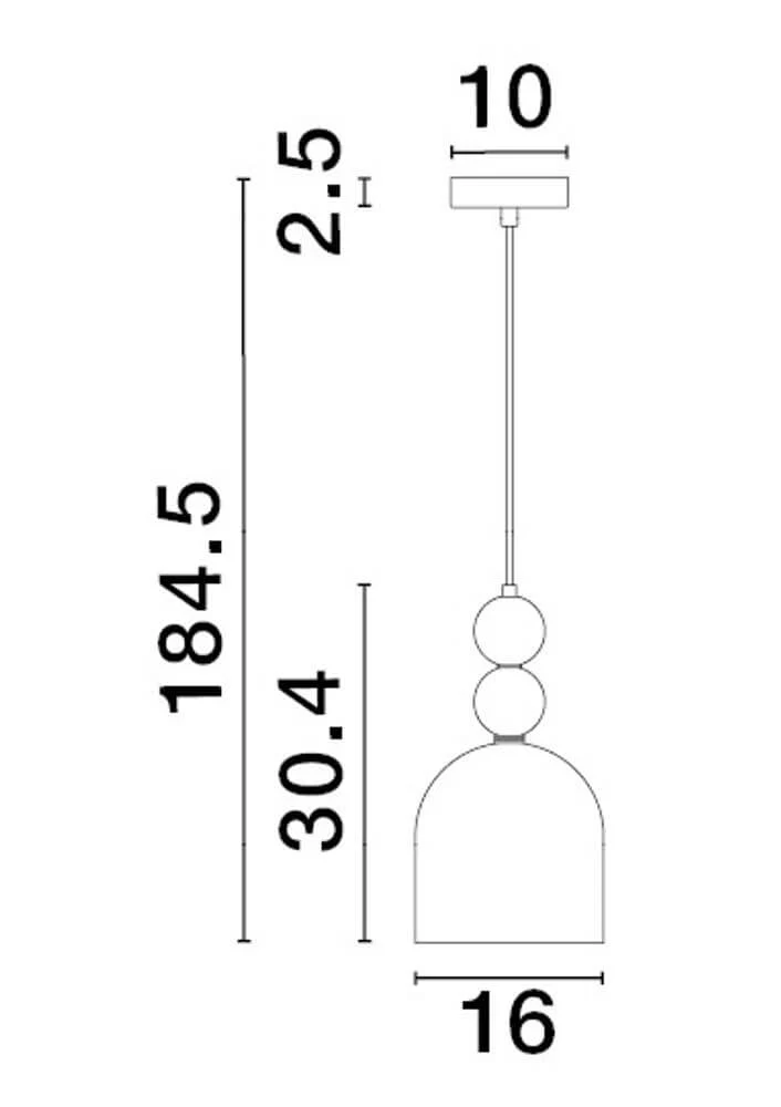 Murano Pendelleuchte Ø 16cm Gold, Mehrfarbig
