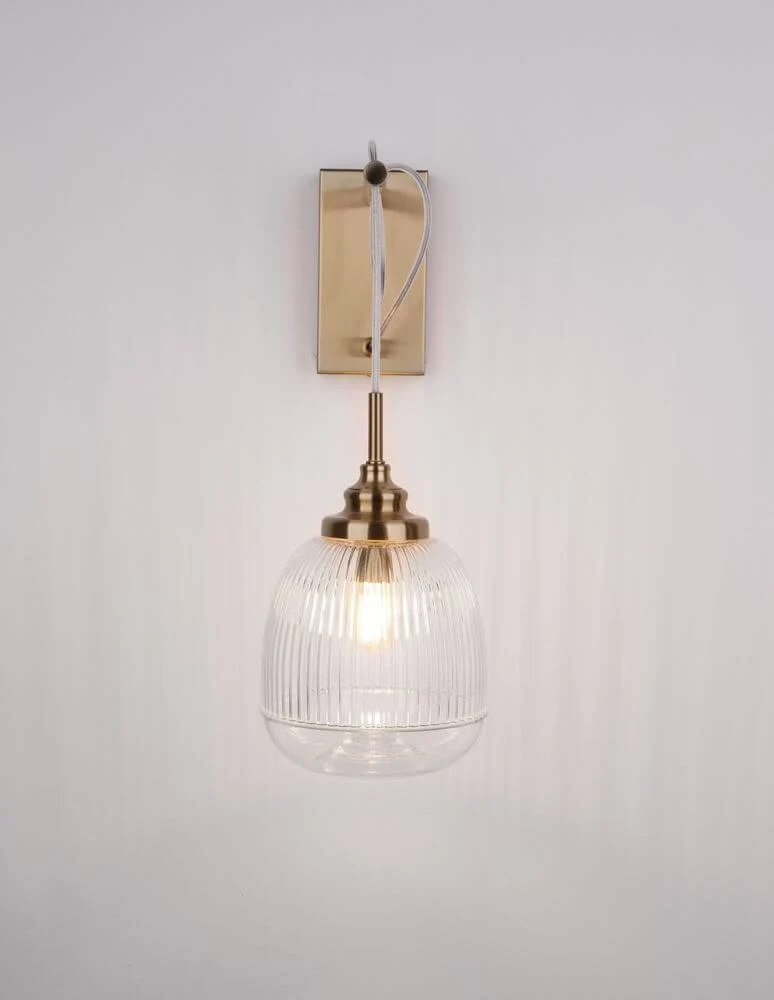 Mond Wandleuchte Gold, Transparent