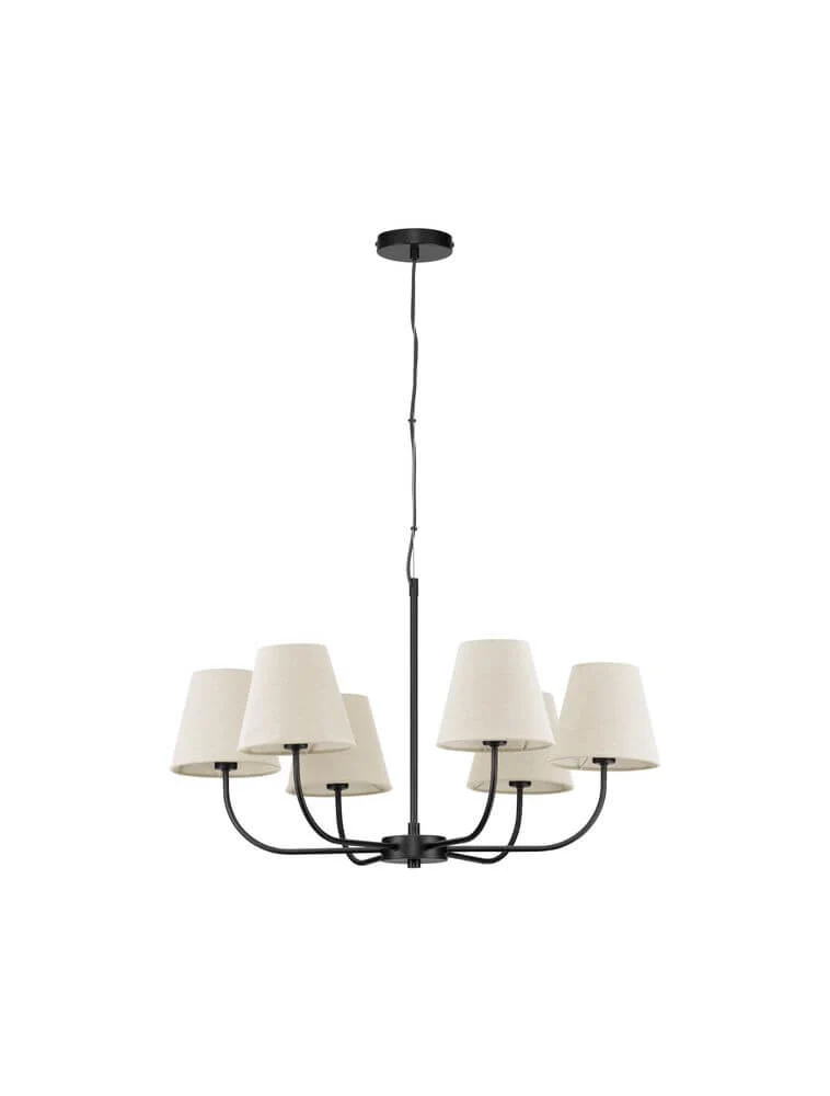 Moist Pendelleuchte 6-flammig Ø 75cm Schwarz, Beige