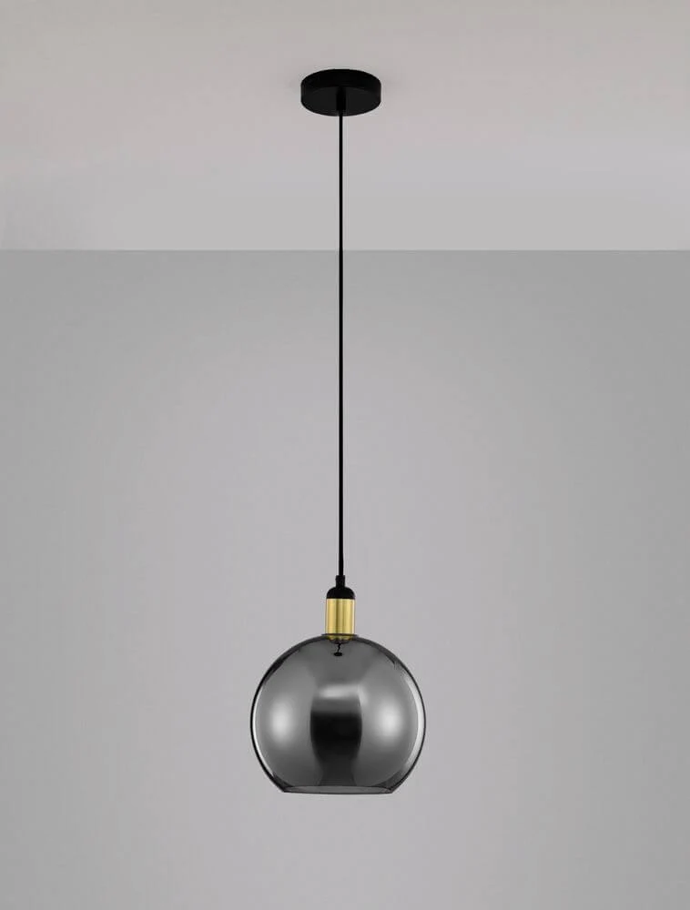 Mirro Pendelleuchte Ø 25cm Gold, Schwarz, Rauch