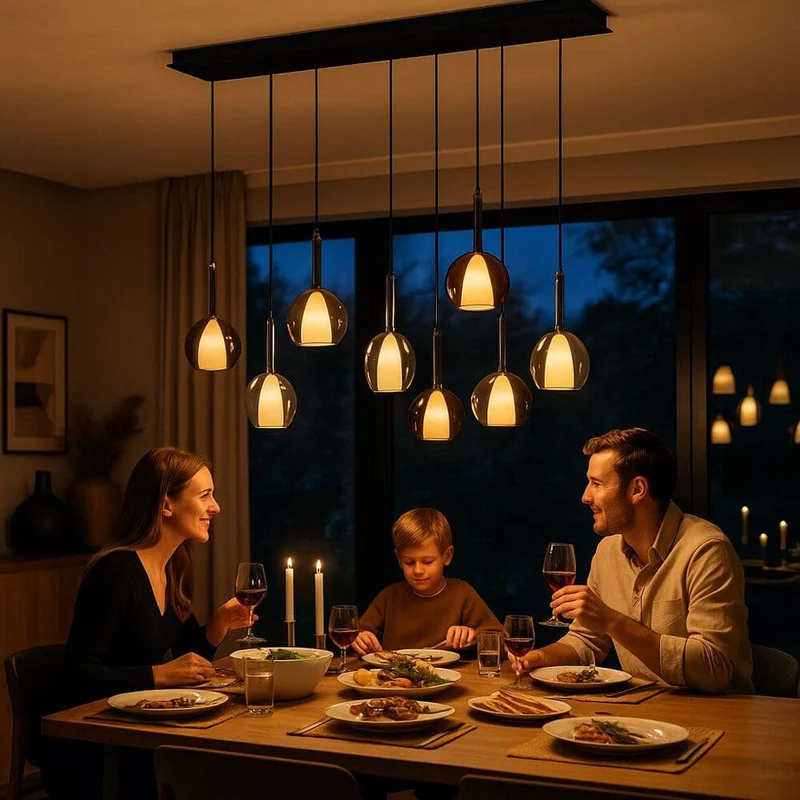 s.luce Belluna Esstisch-Hängeleuchte 8-flammig 200cm