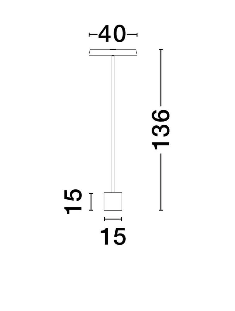 Vetro LED Stehlampe H 136cm Ø 40cm 3000K
