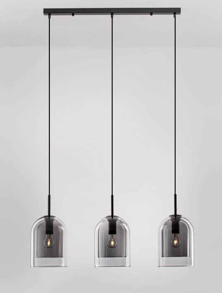 Velor Pendelleuchte Balken 70cm E27 3-flammig