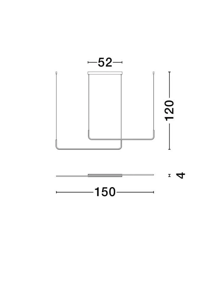 Strita LED Pendelleuchte 150cm 2-flammig 3000K