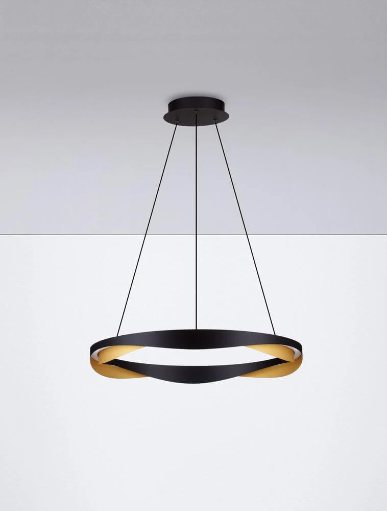Radon LED Pendelleuchte 3000K Schwarz, Gold