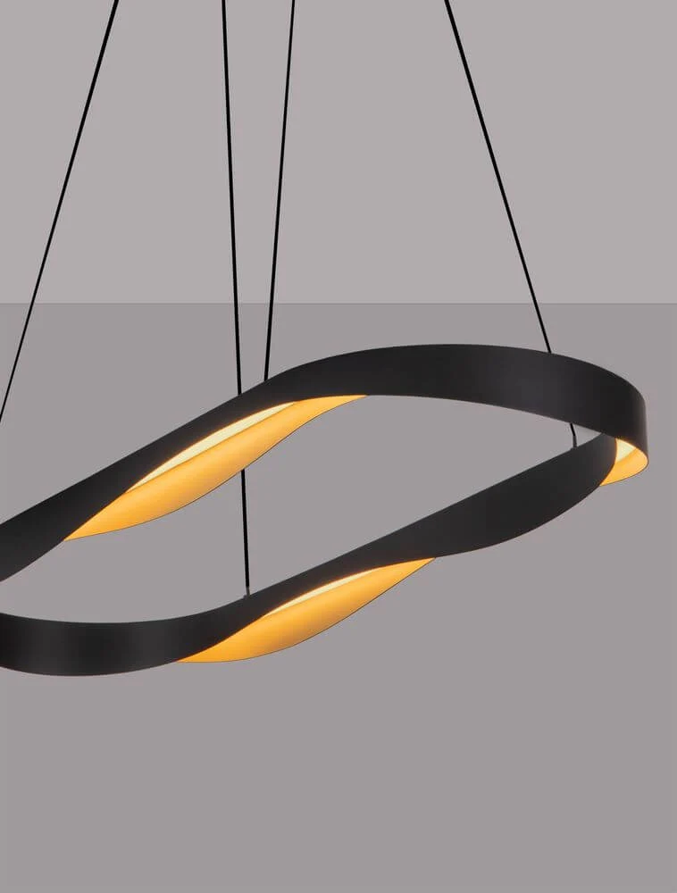 Radon LED Pendelleuchte 3000K Schwarz, Gold